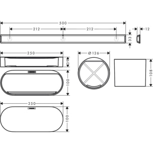 WallStoris Ensemble d'accessoires pour la salle de bains noir mat