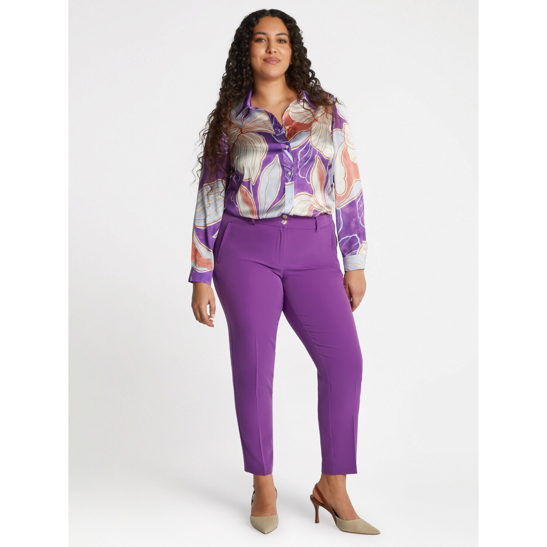 Fiorella Rubino - Camisa floral - Violeta
