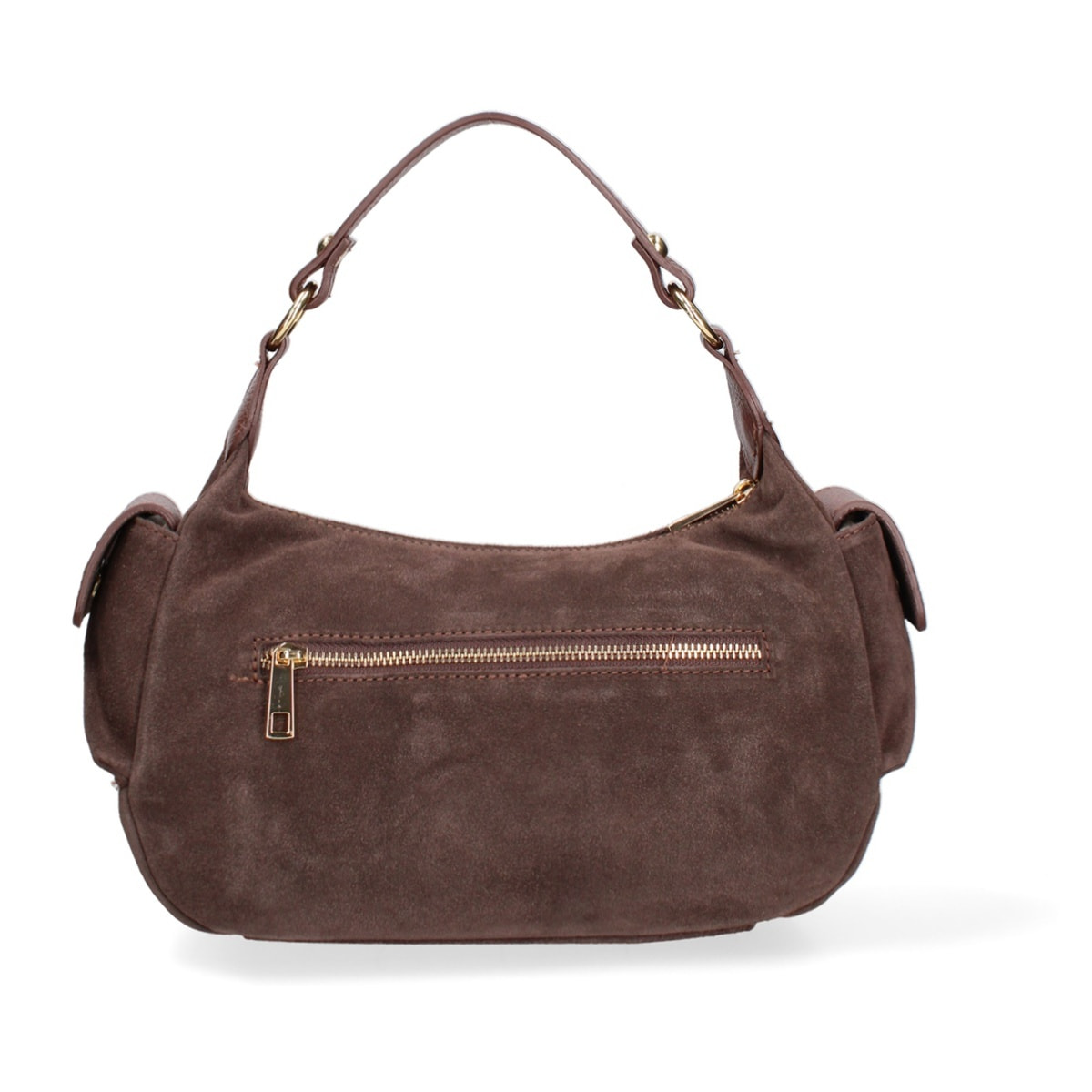 Borsa a spalla da donna Made in Italy - Modello Ardena - Pelle scamosciata - 30.0 x 17.0 x 12.0 cm