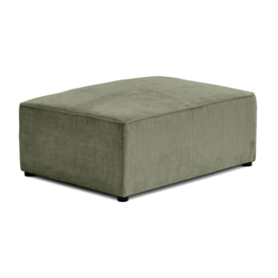 Topaze - pouf - en velours côtelé plat - Vert sauge