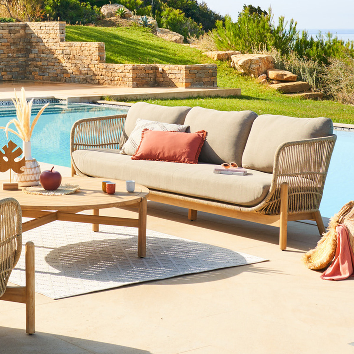 Canapé de jardin "Deona" 3 places en acacia