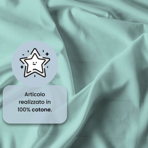 COMPLETO LETTO MAX COLOR, 100% Cotone, Made in Italy - ACQUA