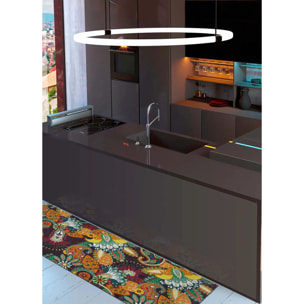 RICCI Alfombra vinílica de cocina diseños bohemios en multicolor, varias medidas disponibles.