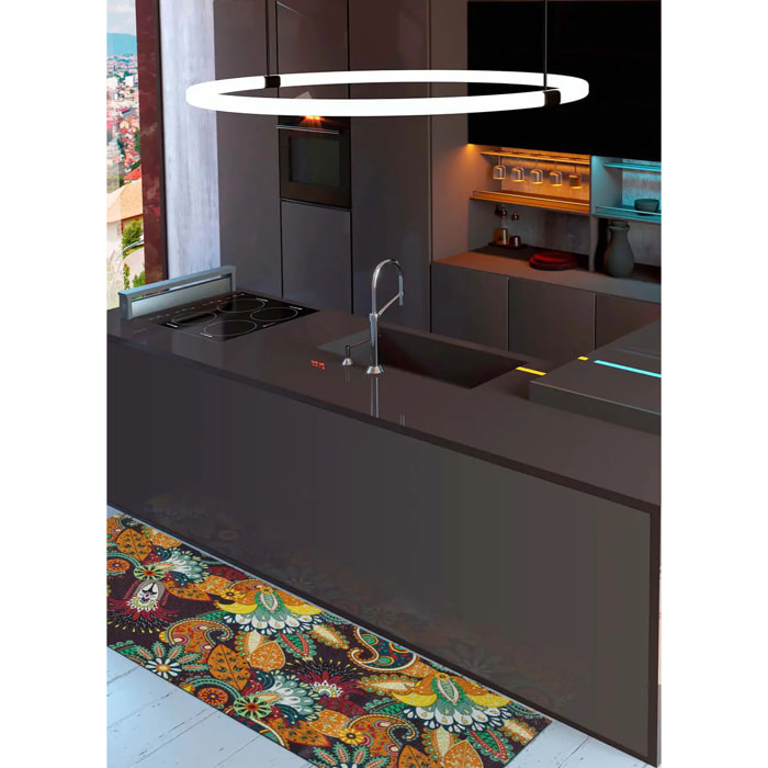RICCI Alfombra vinílica de cocina diseños bohemios en multicolor, varias medidas disponibles.