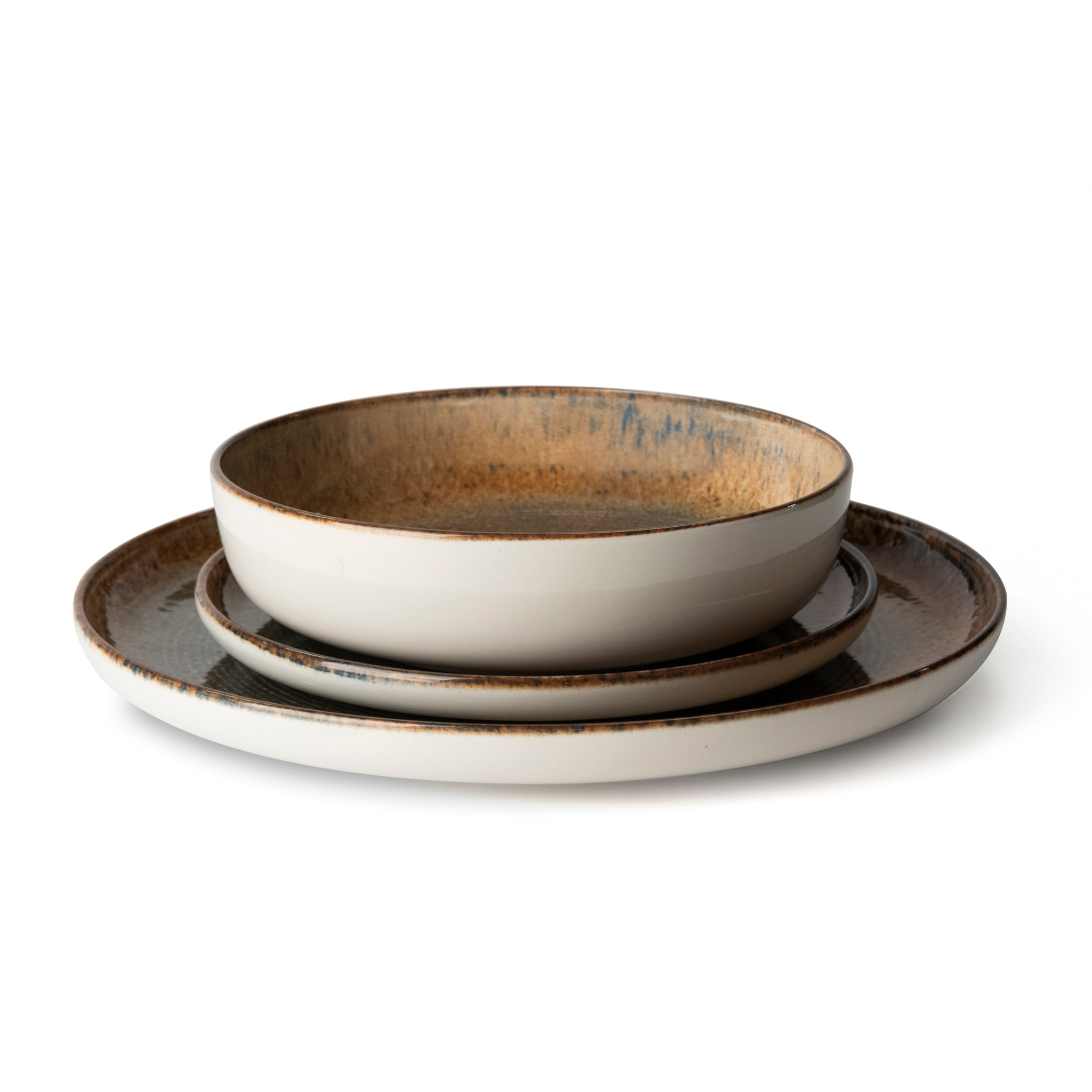 Servizio piatti 12 pezzi Excelsa Demetra, ceramica, effetto reattivo, multicolore