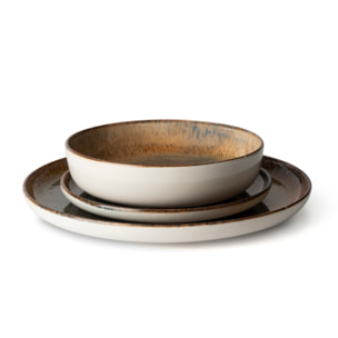 Servizio piatti 12 pezzi Excelsa Demetra, ceramica, effetto reattivo, multicolore