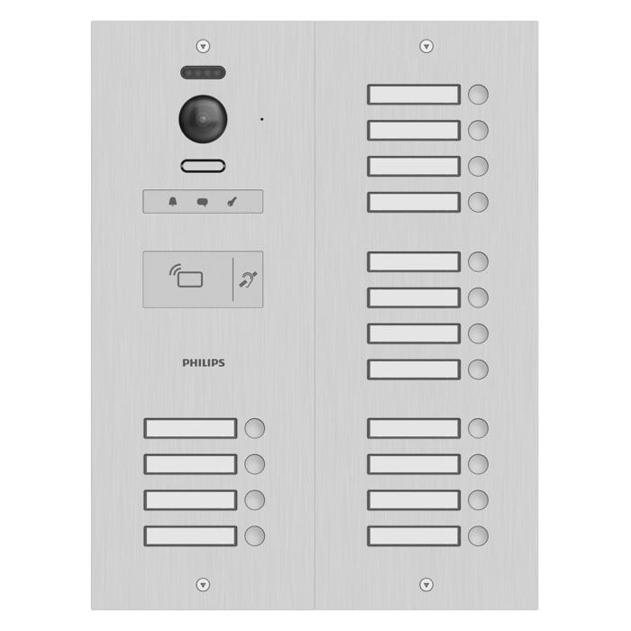 Visiophone collectif pour 16 appartements / bureaux - compatible Vigik - Philips WelcomeHive 2 -