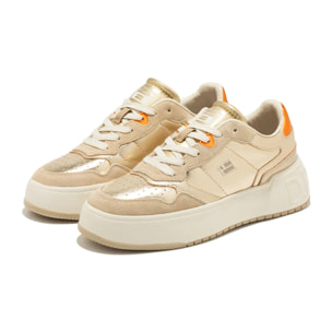 Zapatillas Deportivas Mujer Court Basic Snake Oro