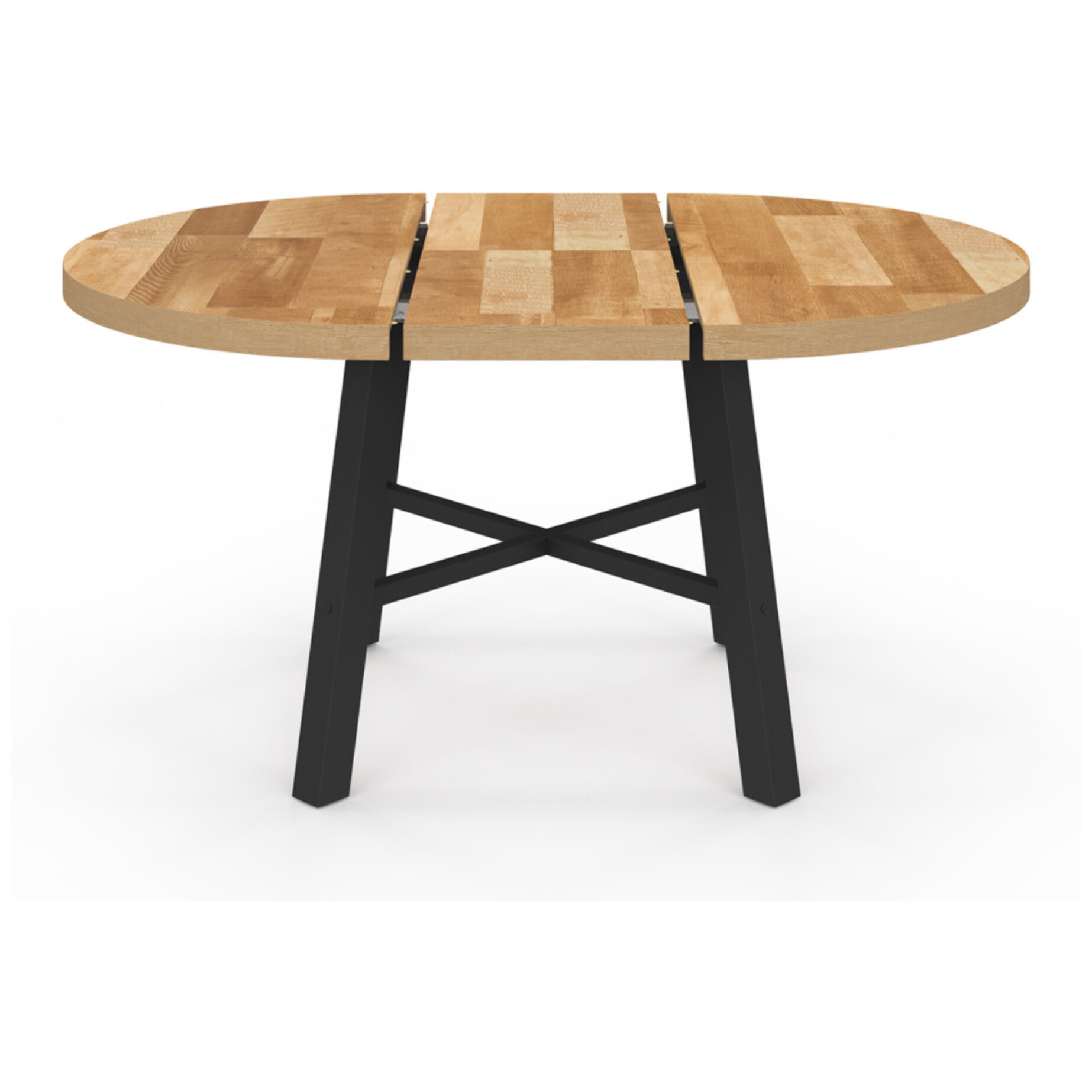 Table repas Mathilde plateau extensible 110-150cm bois et pieds noirs