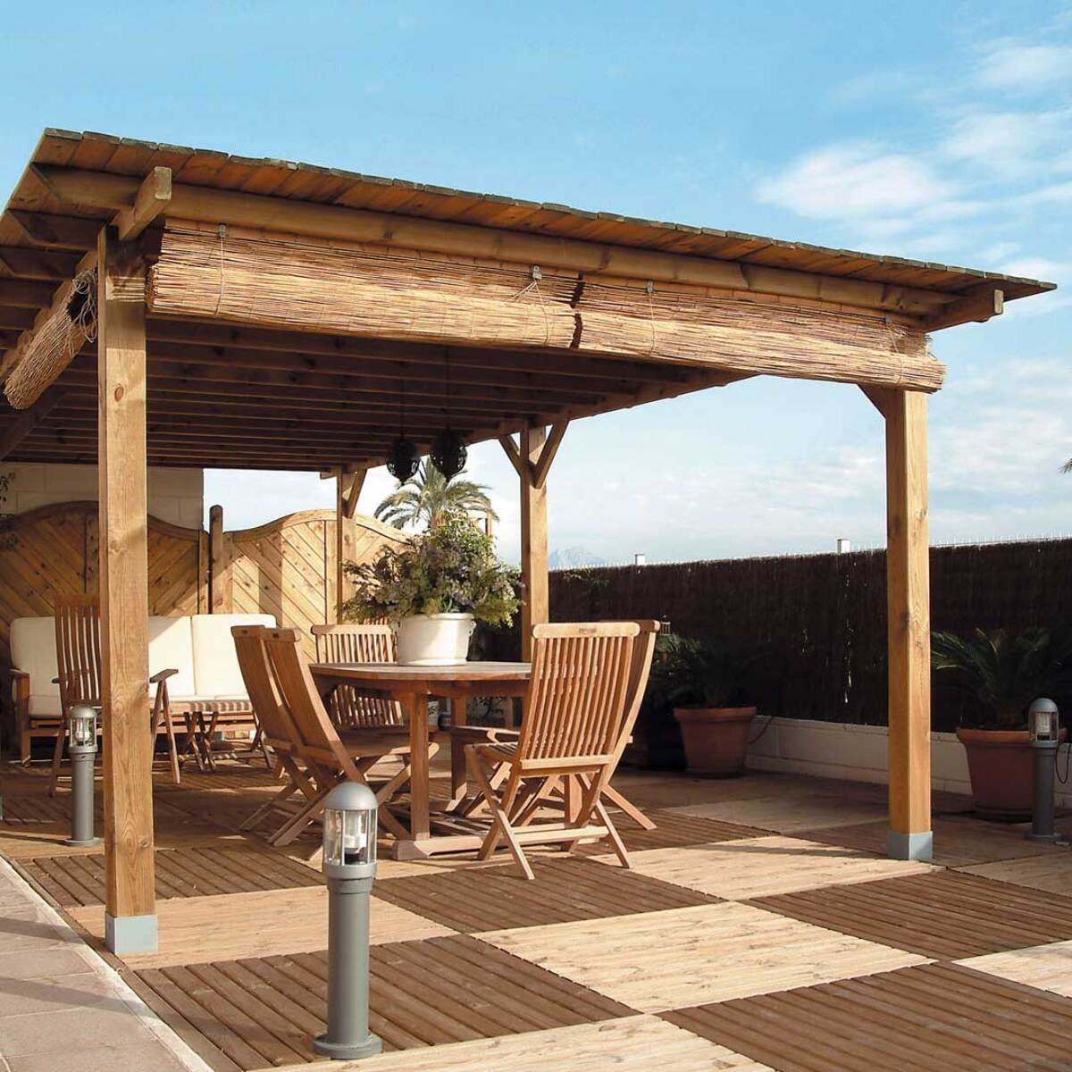 Kit Pérgola Madera 4x3.6x2.4 M + Postes 12x12
