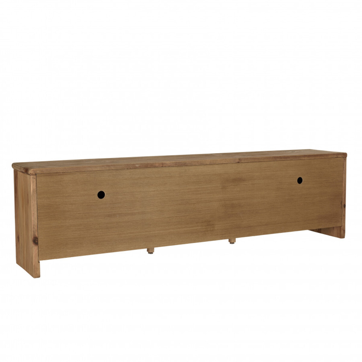 ANDRIAN - Meuble TV 2 tiroirs 4 portes, longueur 240cm bois pin recyclé