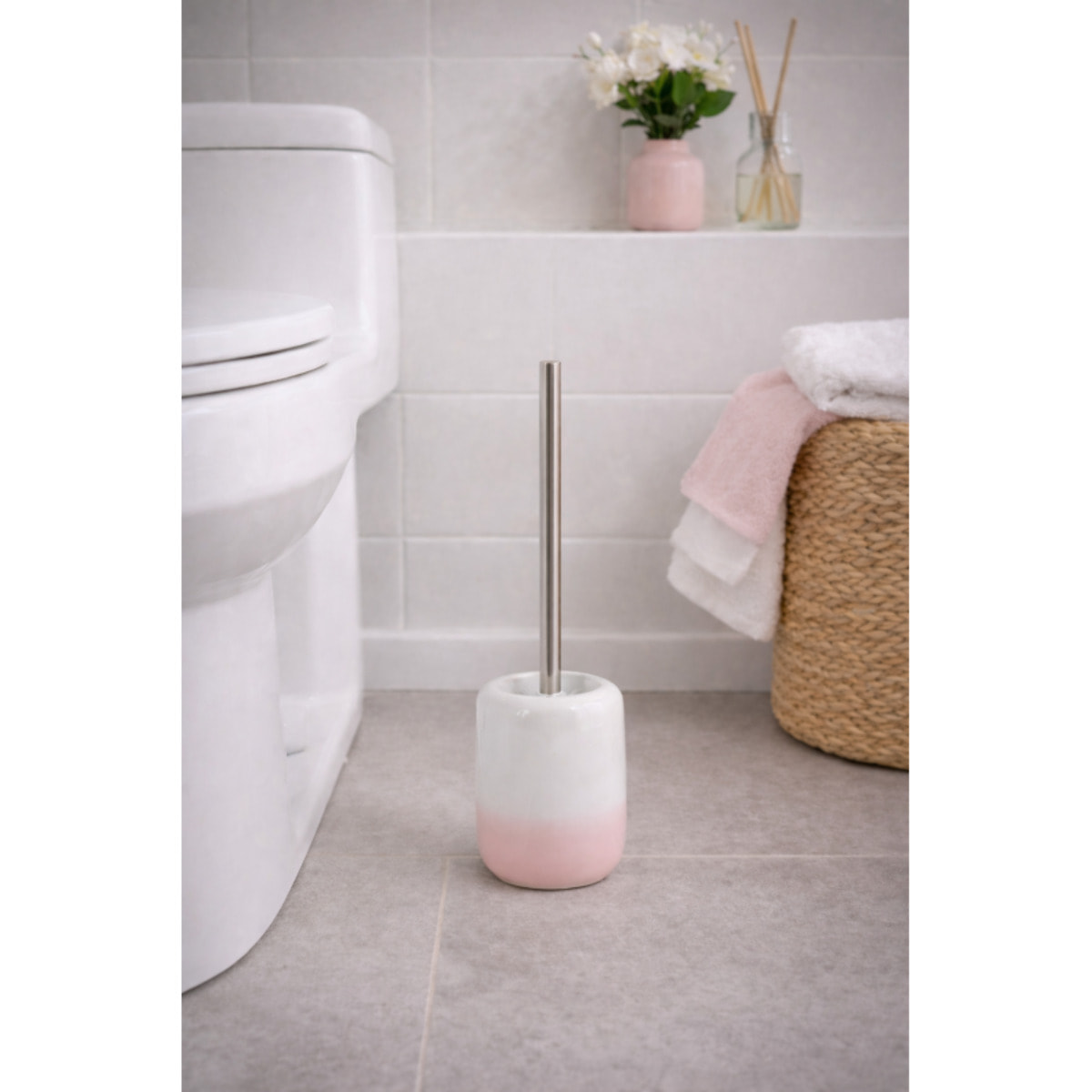 Brosse wc avec support Céramique SUGAR Rose Pastel MSV