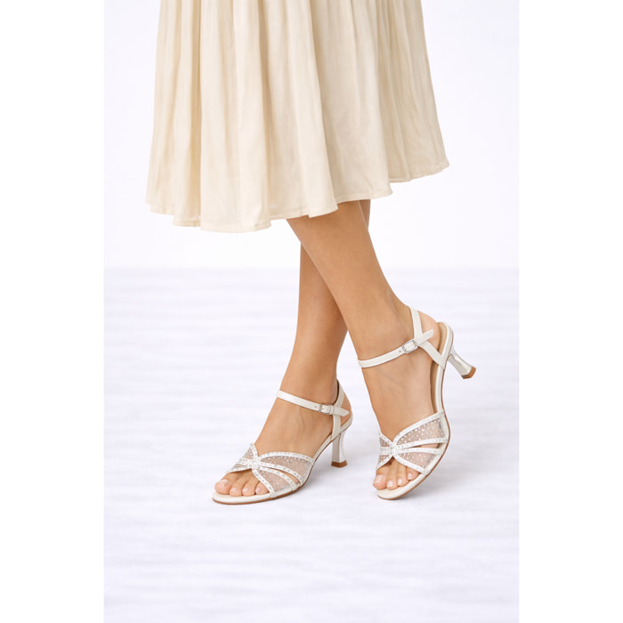 Sandali con strass - tacco 8,0 cm