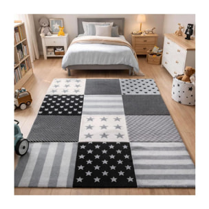 Tapis enfant tissé motif géométrique HUMU