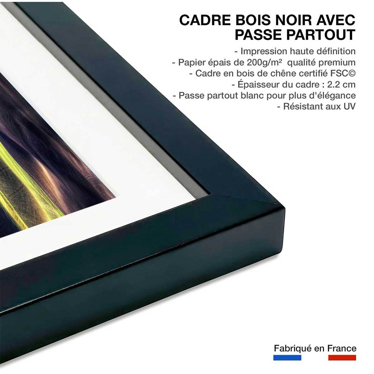 Affiche ""Champs et colline USA"" Affiche sous cadre noir
