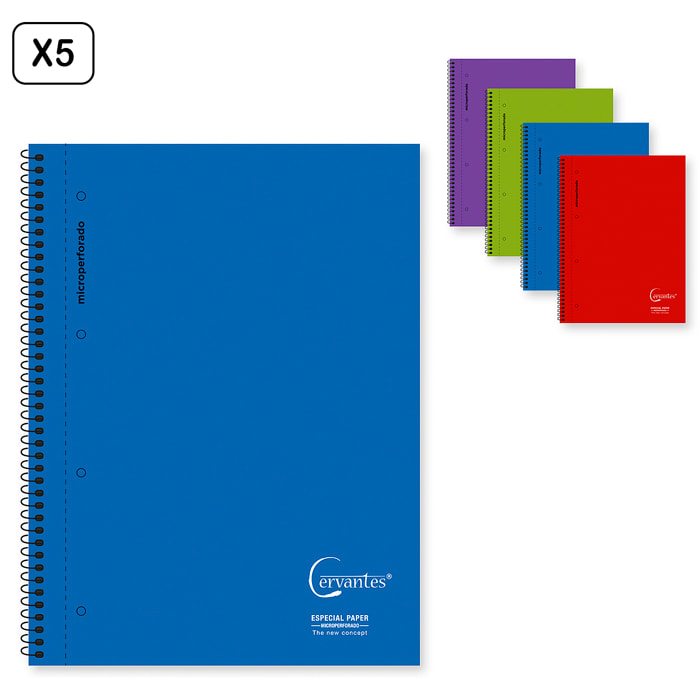PACK 5 UNIDADES CUADERNO PP A4 120 HOJAS CUADRÍCULA