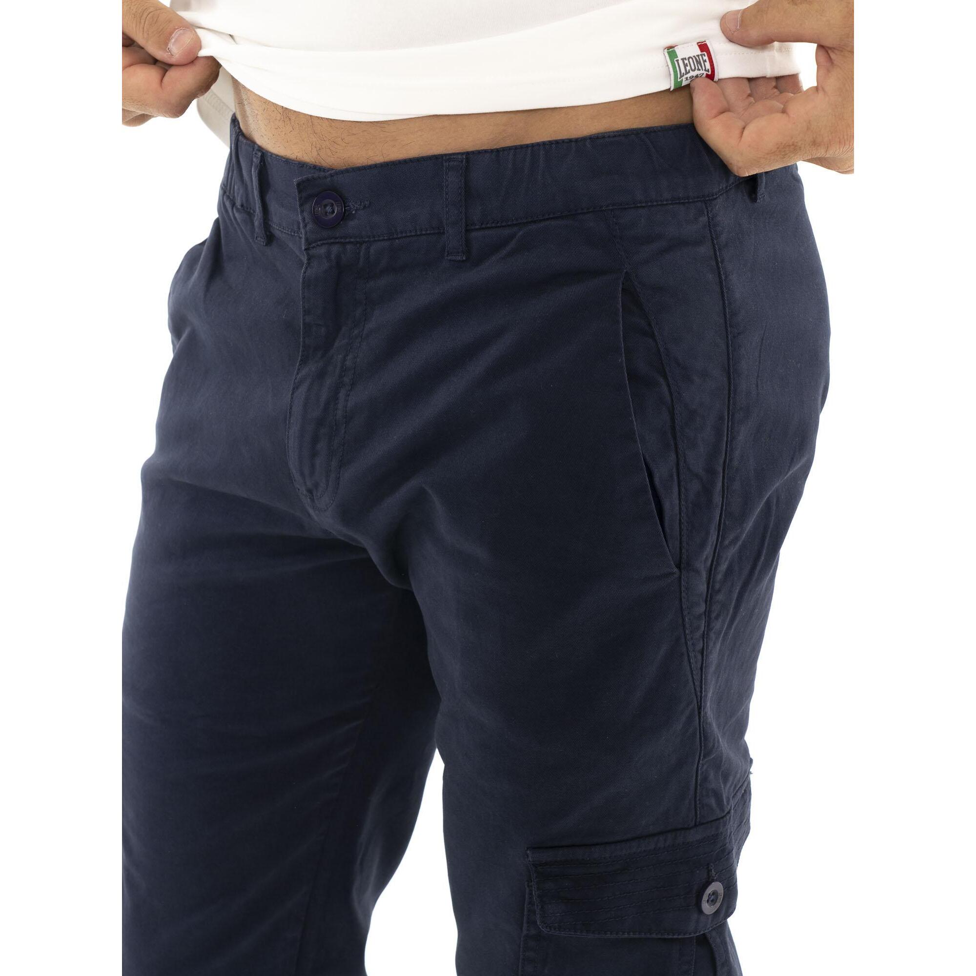 Pantalón cargo hombre Leone 1947 Apparel Soft Basic puños elásticos bolsillos