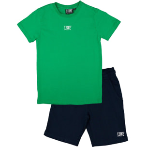 Set completo da bambino in cotone con t-shirt e pantaloncini Leone Basic