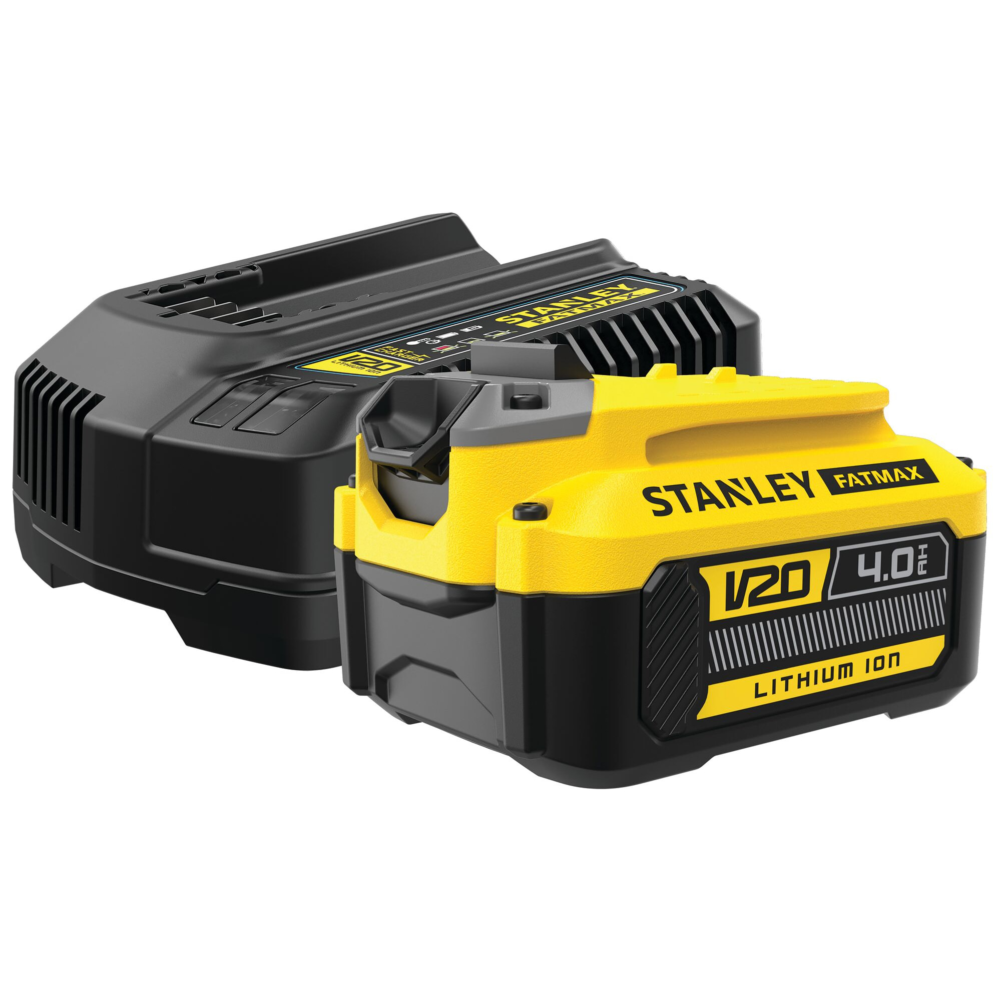 Kit 1 batterie LITHIUM-ION 18V 4Ah et Chargeur 2Ah Gamme V20 - STANLEY Fatmax SFMCB14M1-QW