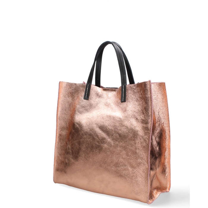Borsa a mano da donna Made in Italy - Modello Ereva - 100% pelle - 34.5 x 32.0 x 17.0 cm