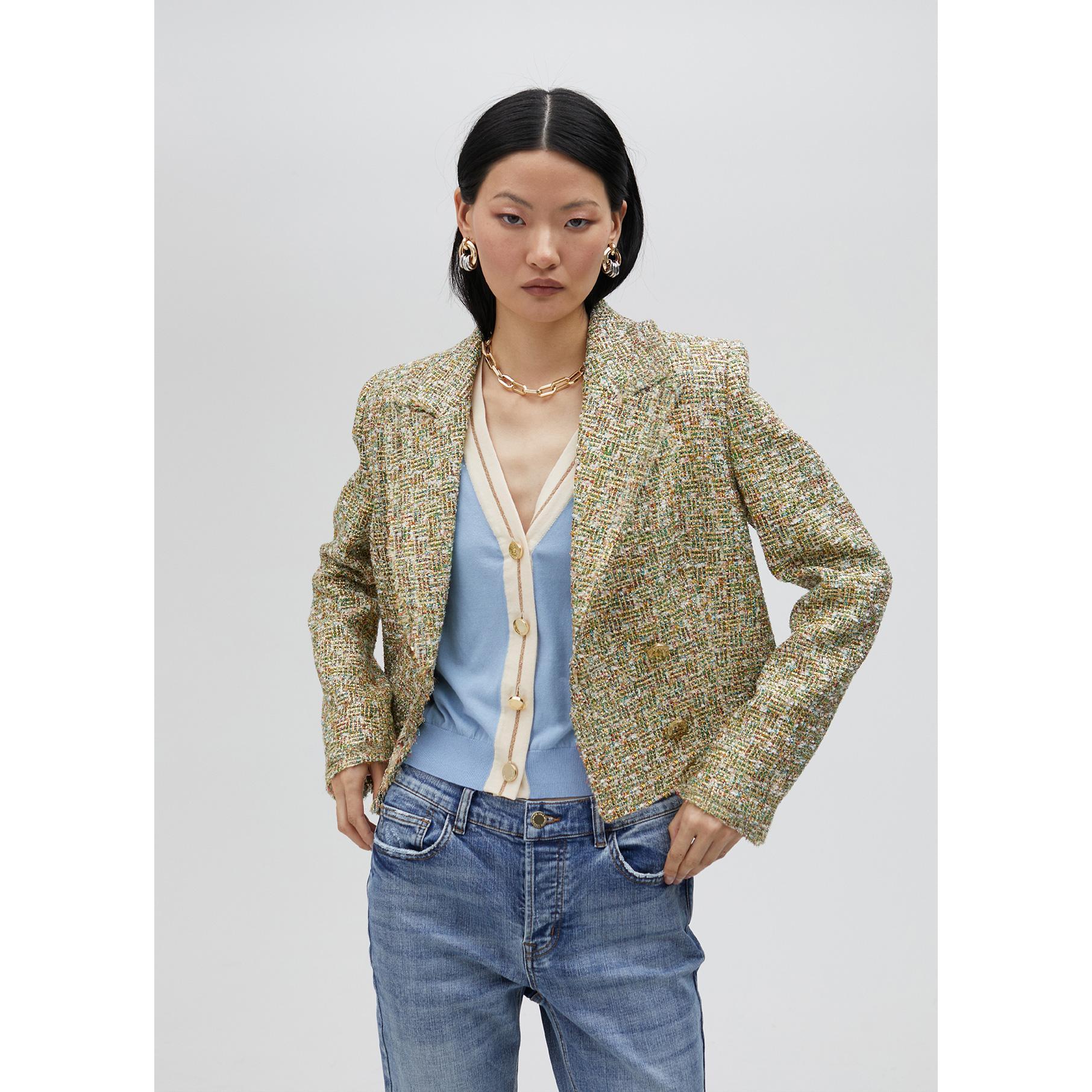 Giacca cropped in tweed