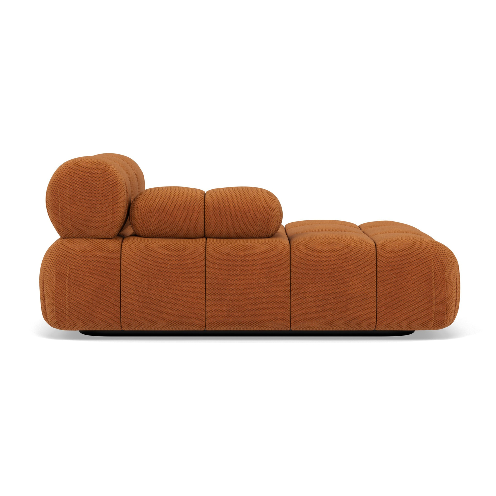 Ruby - module d'assise méridienne gauche en velours texturé - Terracotta