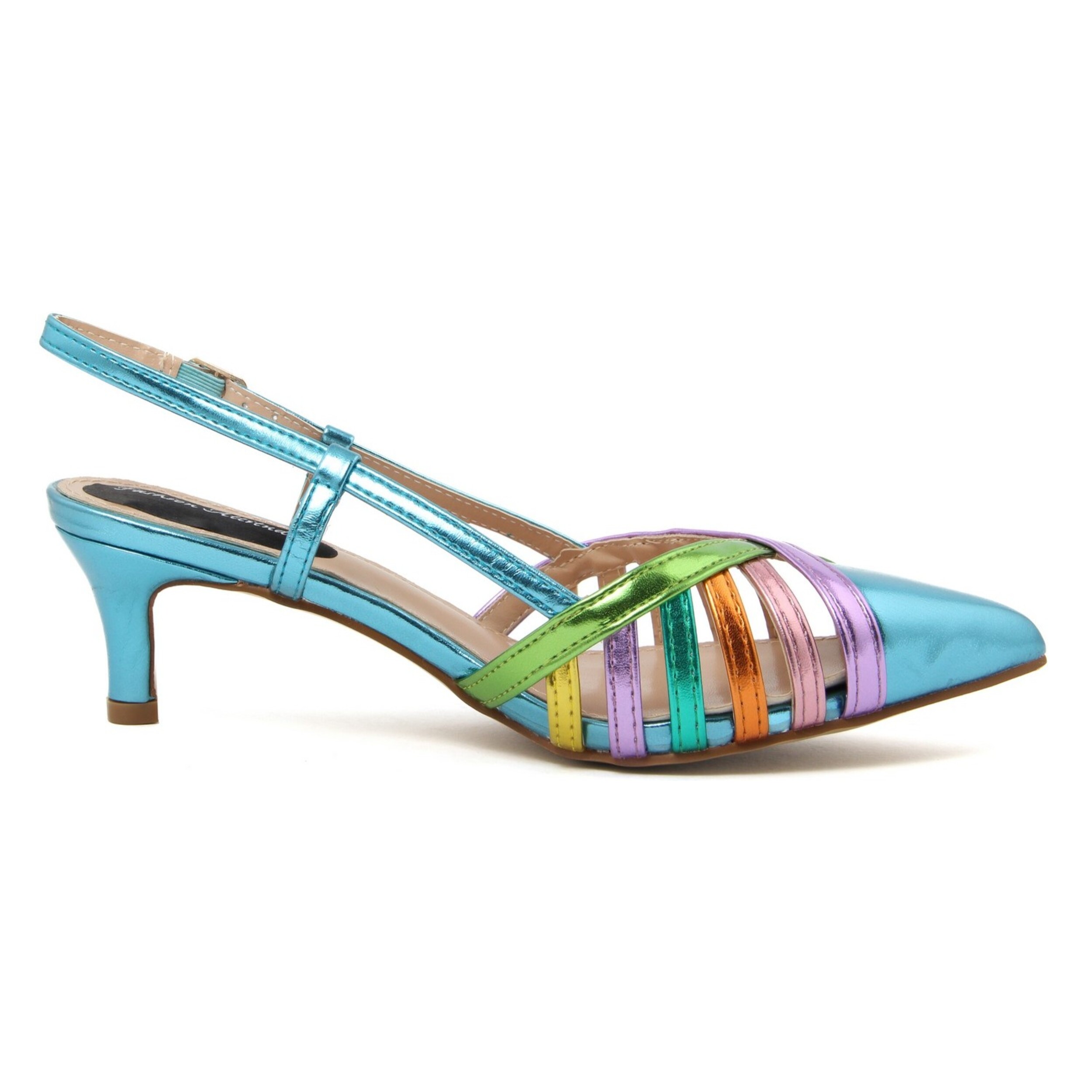 Slingback Donna colore Blu-Altezza tacco:6cm