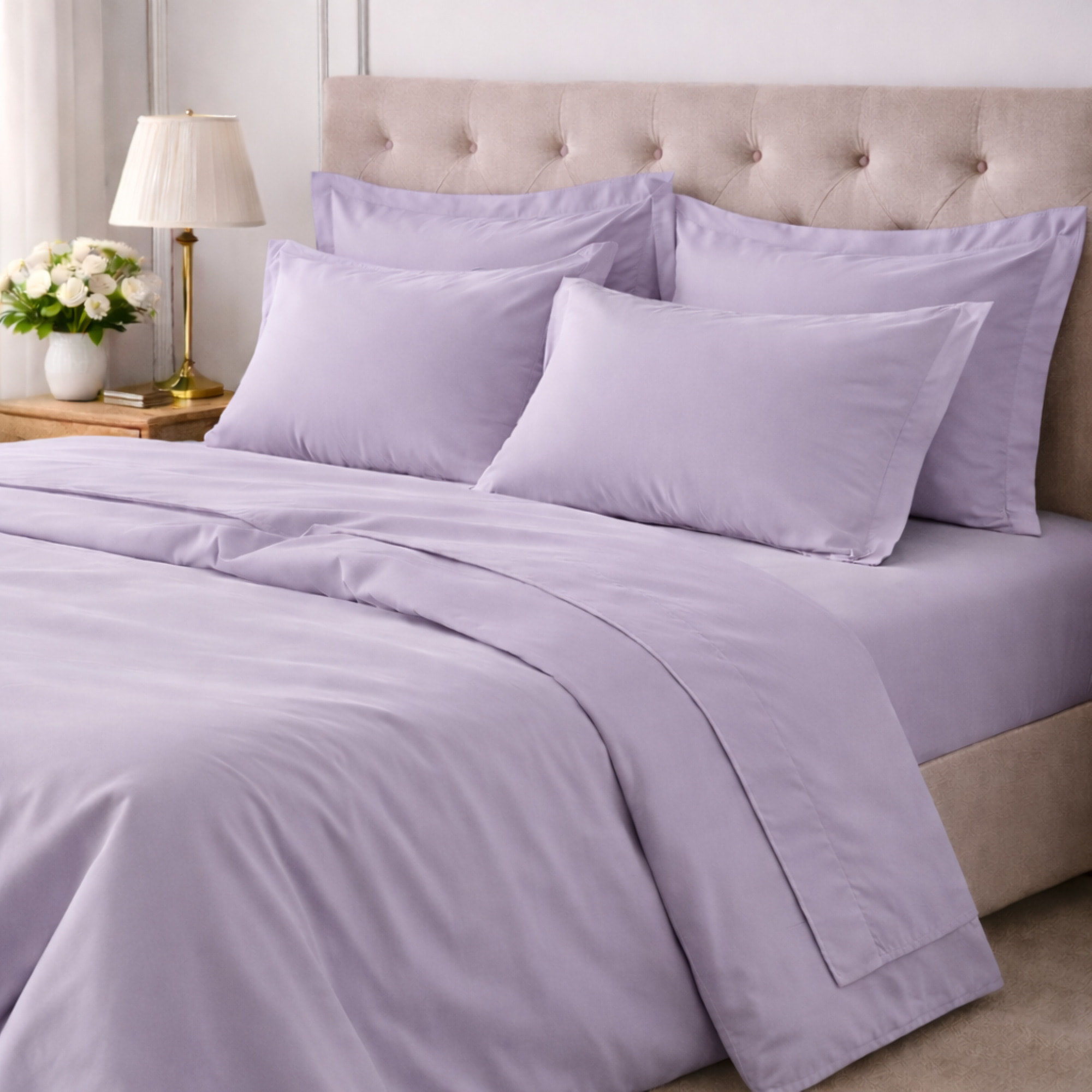 COTONISSIMI Completo Letto Tinta Unita in 100% puro cotone