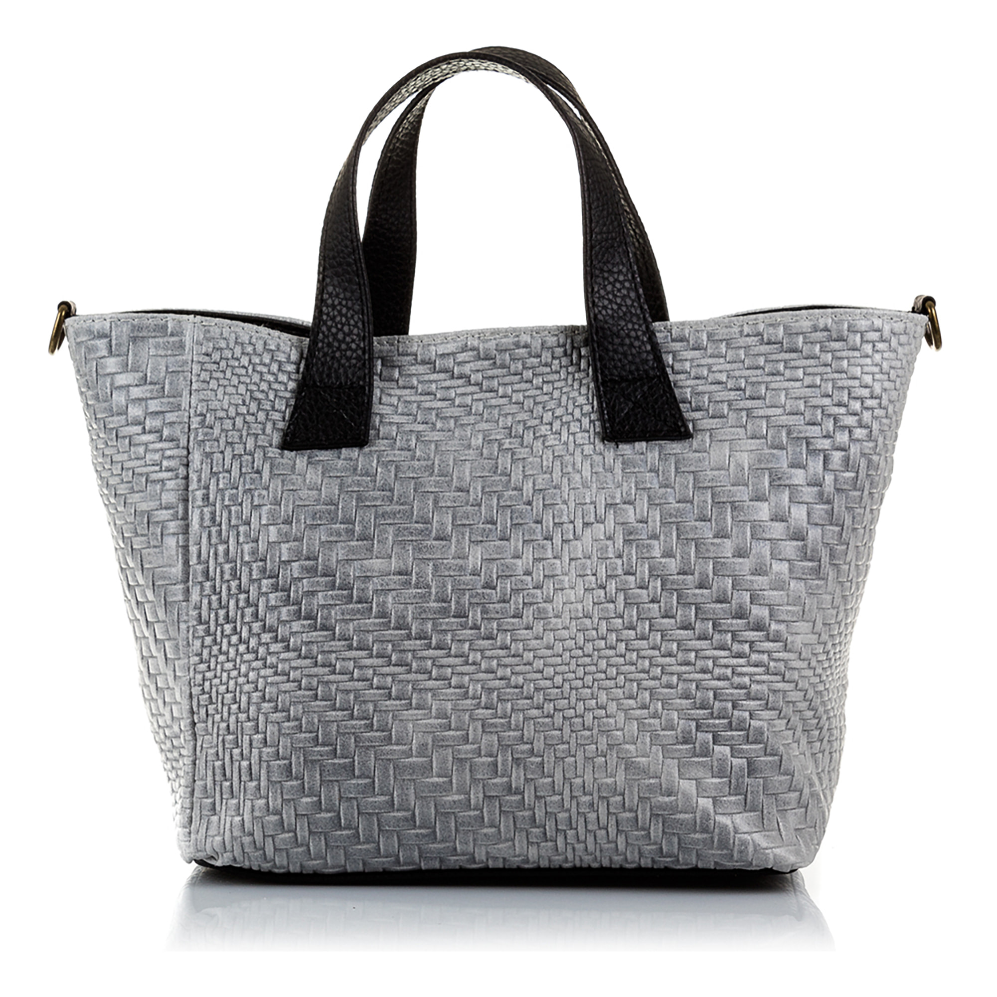 Cassandra Borsa tote Donna.Pelle autentica Camoscio Inciso Intrecciato