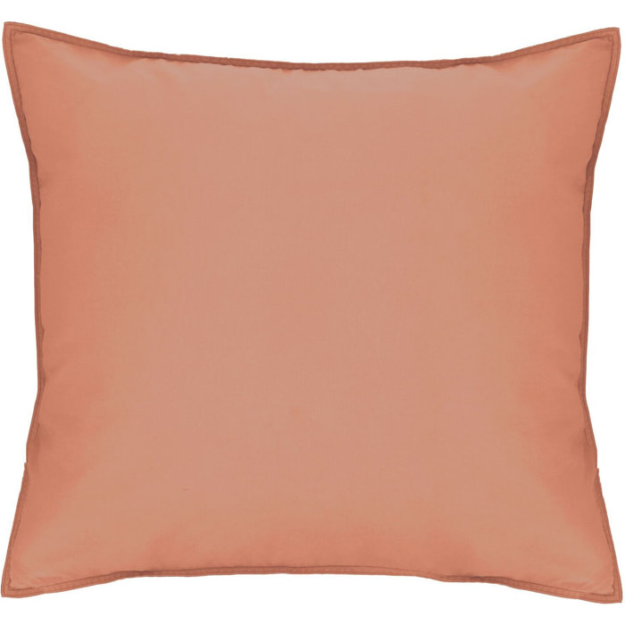 Taie d'oreiller 100%coton 57fils et lyocell terracotta