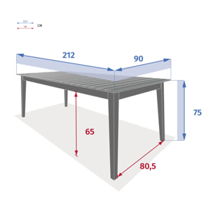Table de jardin rectangulaire "Tiwi" acacia 10 places