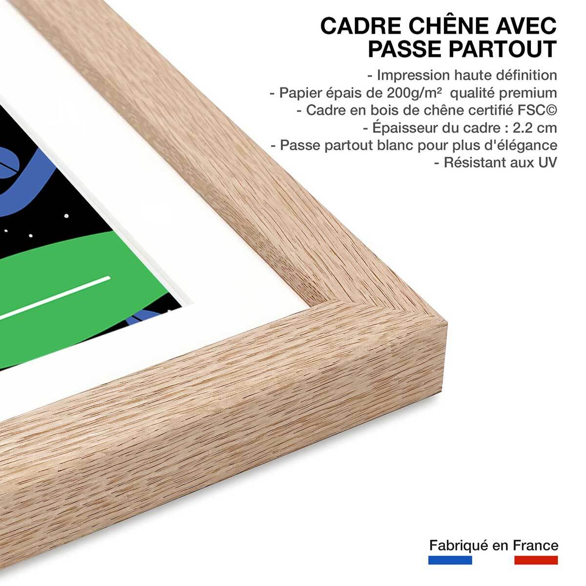 Affiche collage all be feminist Affiche + cadre en bois - Chêne