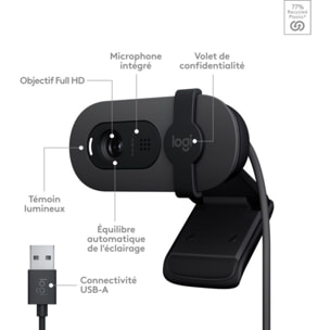 Webcam LOGITECH Brio 100 Full HD Noir