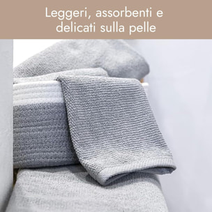 INTRECCI HOME Set Bagno 2 Asciugamani Ospite, in Puro Cotone 500 g,Morbidezza Extra, Assorbenza Superiore, Elegante e Durevole
