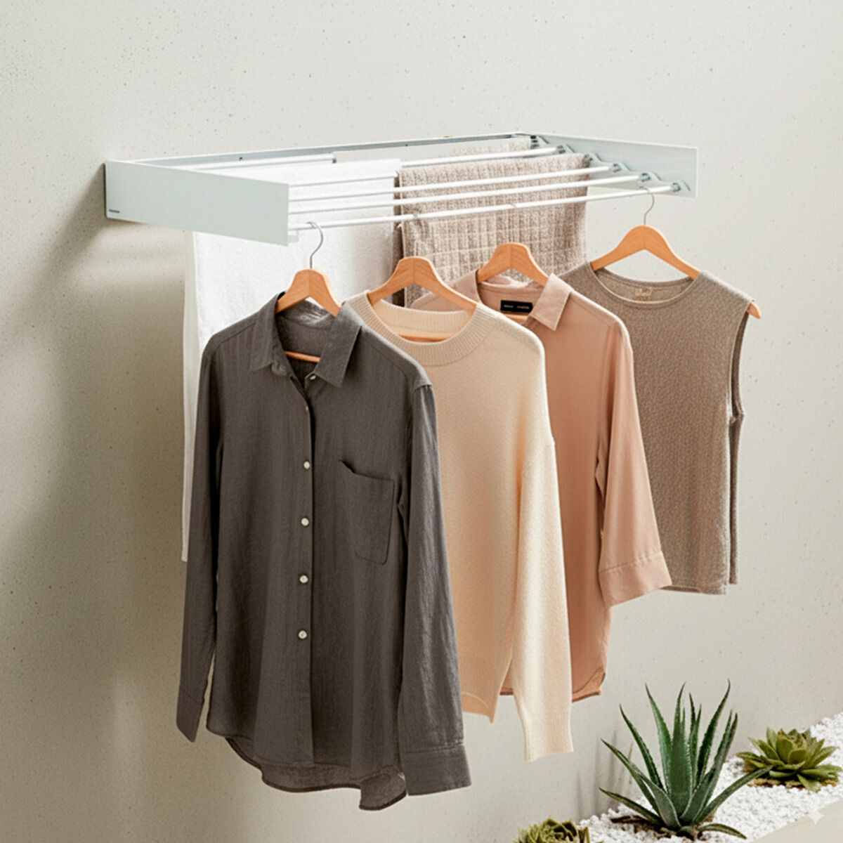 Stendibiancheria da parete pieghevole estensibile retrattile Dryva 100 InnovaGoods