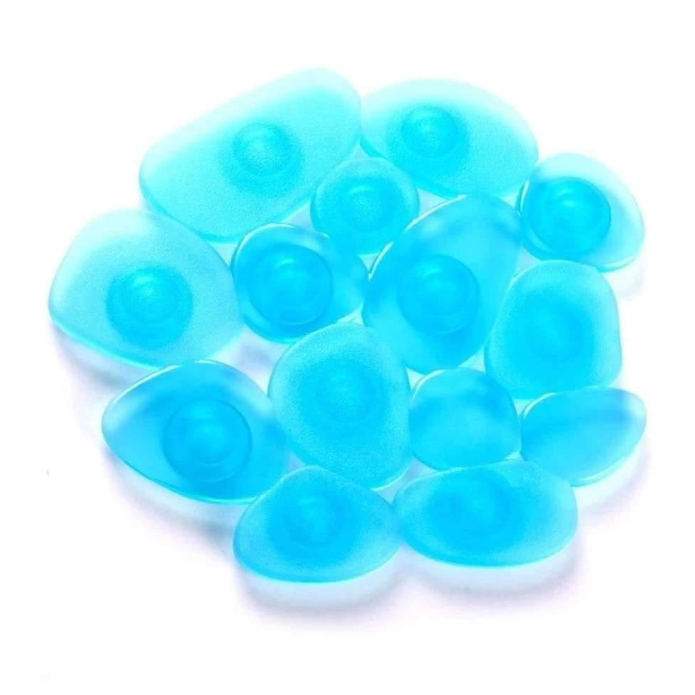 Lot de 4 Tapis antiderapants de douche ou baignoire PVC GALETS 12x13cm Bleu Transparent MSV