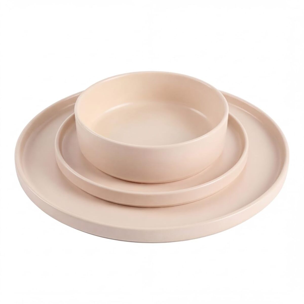 Set 18 Piatti in Ceramica, lavabile in lavastoviglie e adatto a microonde, Intrecci