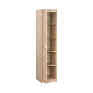 Armoire dressing cannage et effet bois. garde-robe 1 porte. 5 étagères H180cm