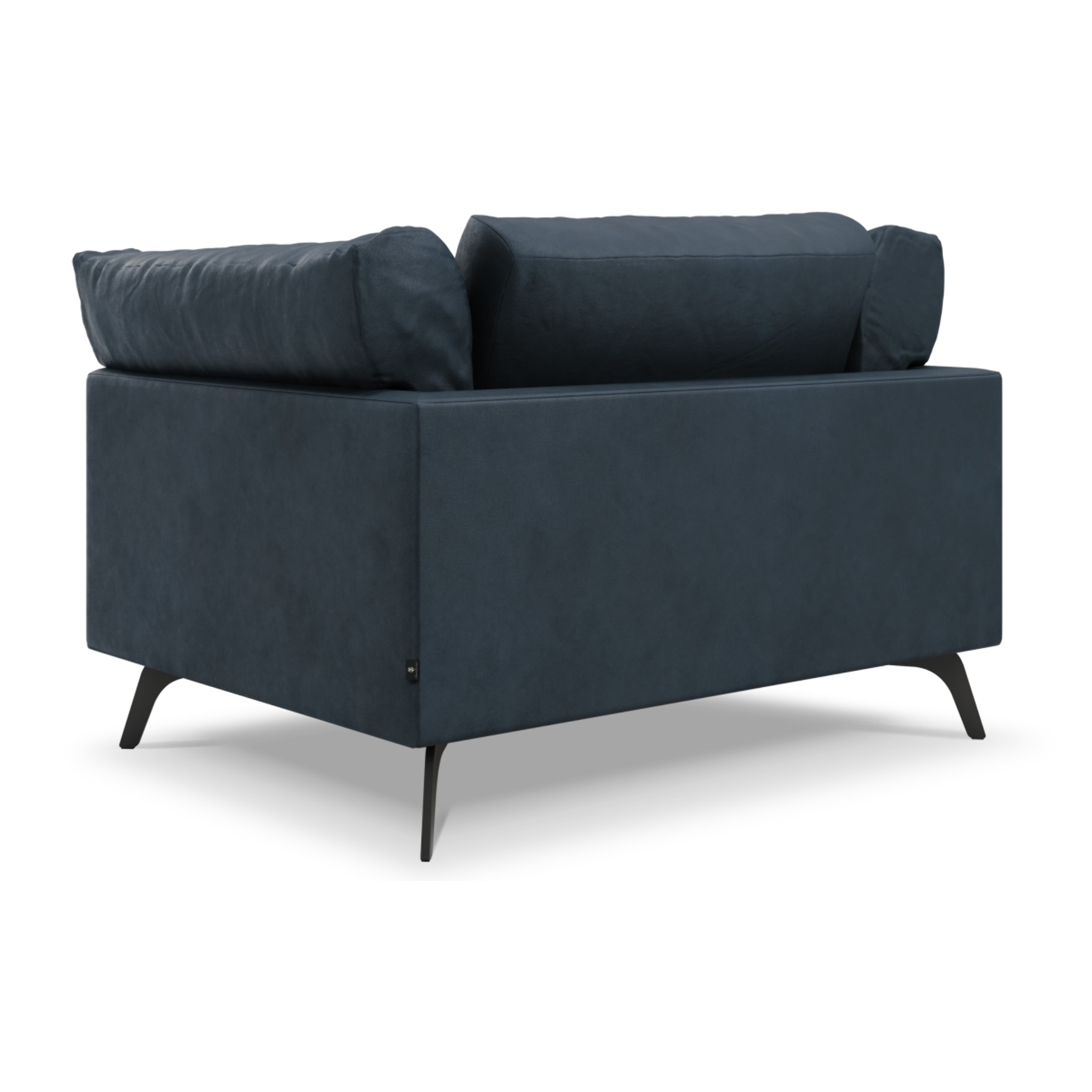 Fauteuil xl "Camille" en cuir véritable bleu