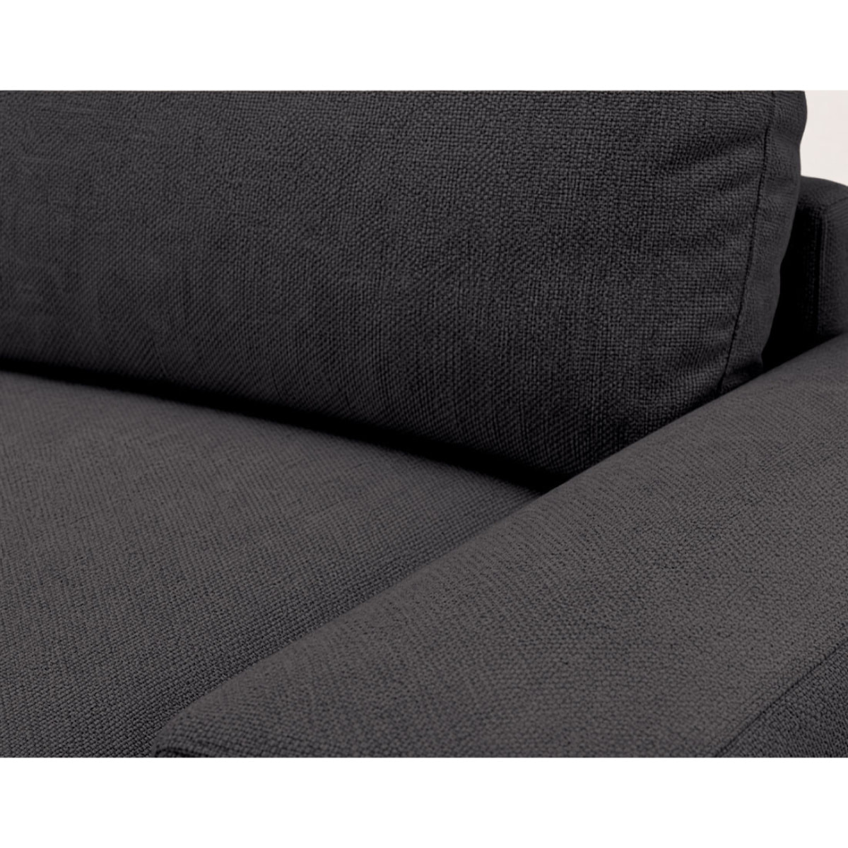 Tama - Canapé d'angle droit 4 places convertible avec coffre en tissu - Gris