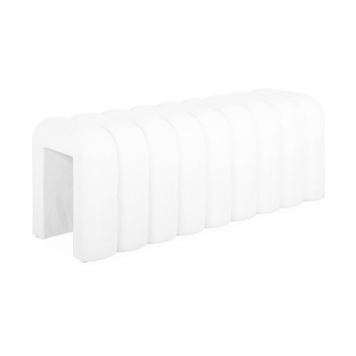 Banc. bout de lit blanc contemporain en tissu