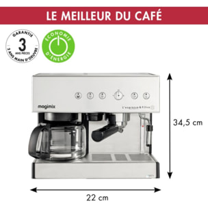 Expresso combiné cafetière MAGIMIX 11423 AUTO CHROME MAT