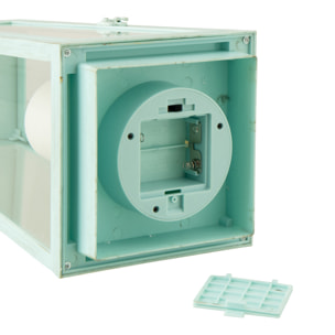 J-Line Lanterne + Bougie - verre - turquoise - medium - lumières LED