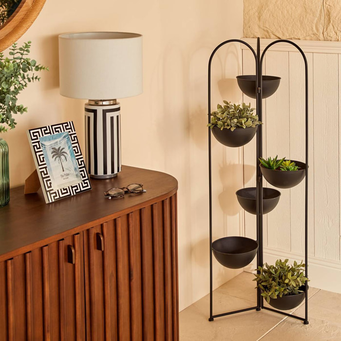 Porte-plante Reso 6 Places en Acier 38x42x124cm Noir