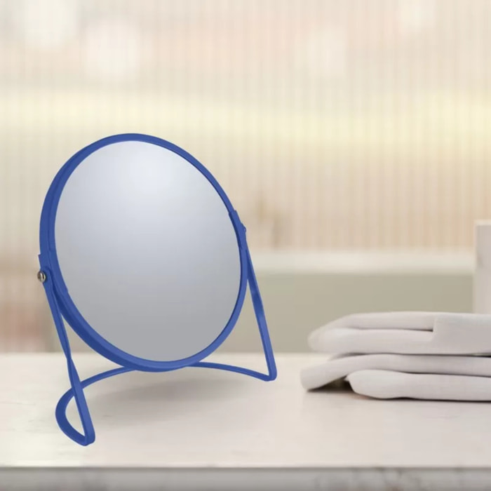 Miroir grossissant sur pied Acier AKIRA Bleu roi Spirella