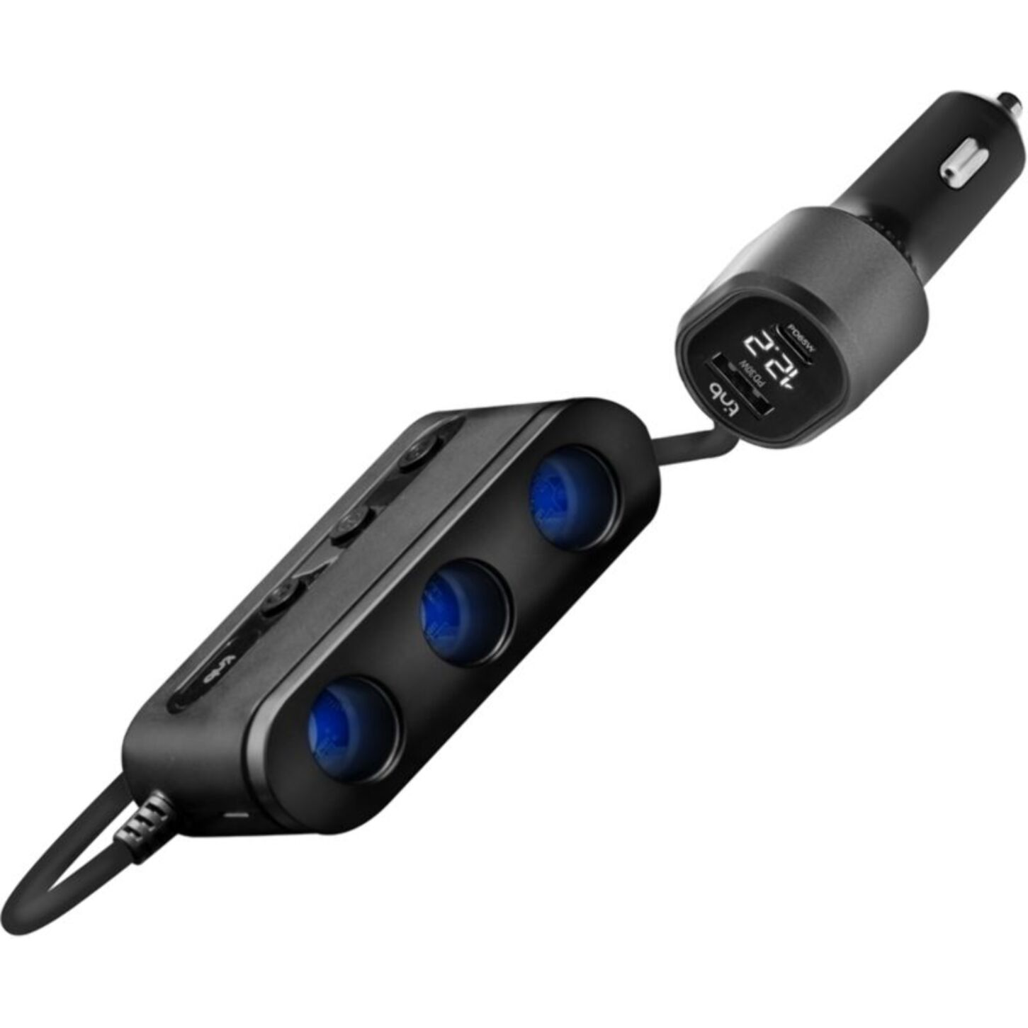 Chargeur allume cigare TNB Station de charge 65W 7 en 1  USB-C noir