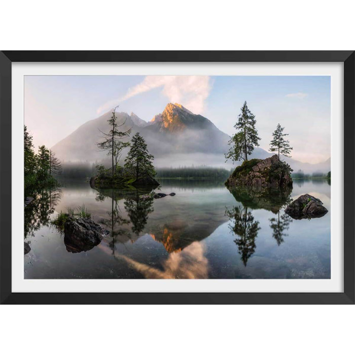 Affiche nature's awakening Affiche + cadre en bois - Noir