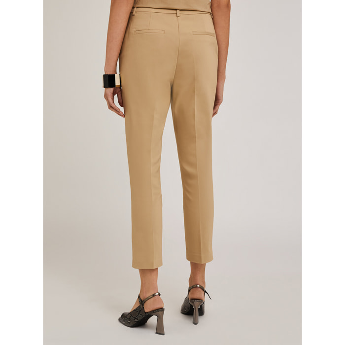 Motivi - Pantalón regular de tejido técnico - Beige