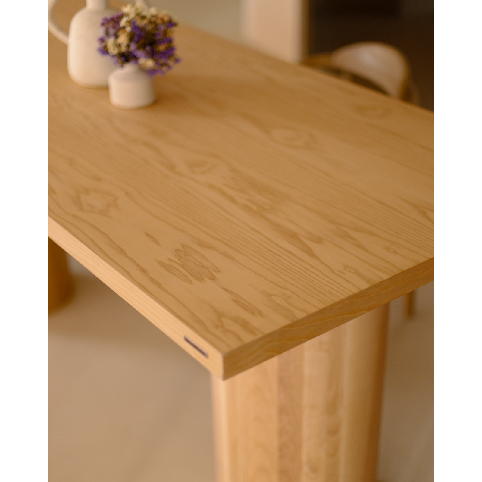 Table de salle à manger rectangulaire en bois de frêne en différentes tailles