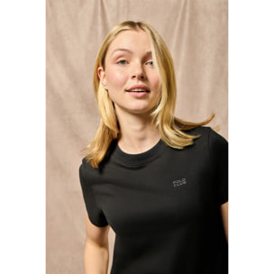 Camiseta Tori negra con print engomado Polo Club